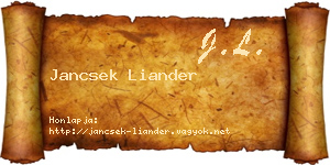 Jancsek Liander névjegykártya